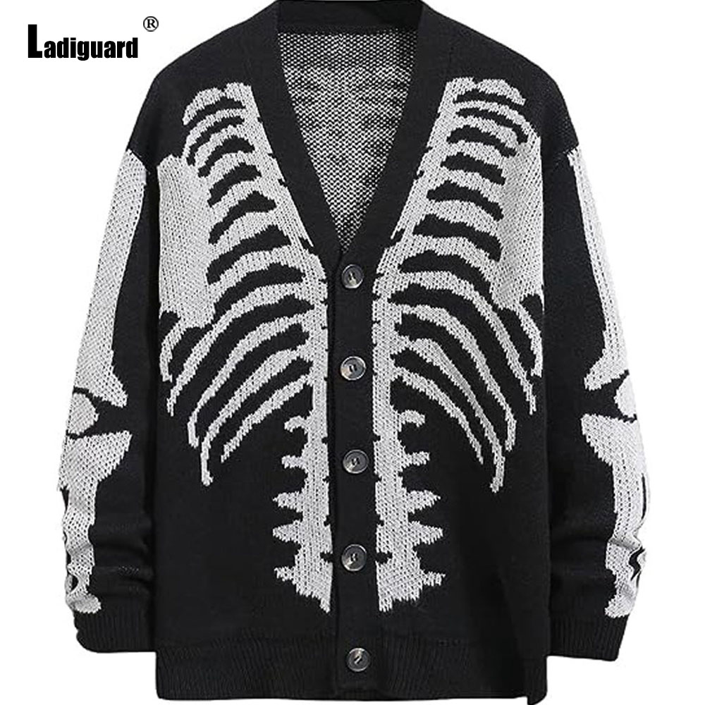 Men'S Fashion V Neck Sweater - Ladiguard Men Retro Knitted Sweaters Vintage