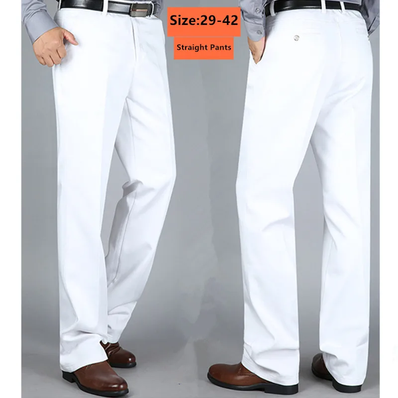 Formal Trouser Stretch - White Pants Men Office Formal Straight