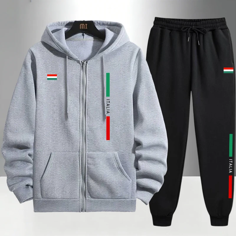 Men'S Fashion Zipper Hoodie - Italy Fashion Men's Set Zipper Outerwear