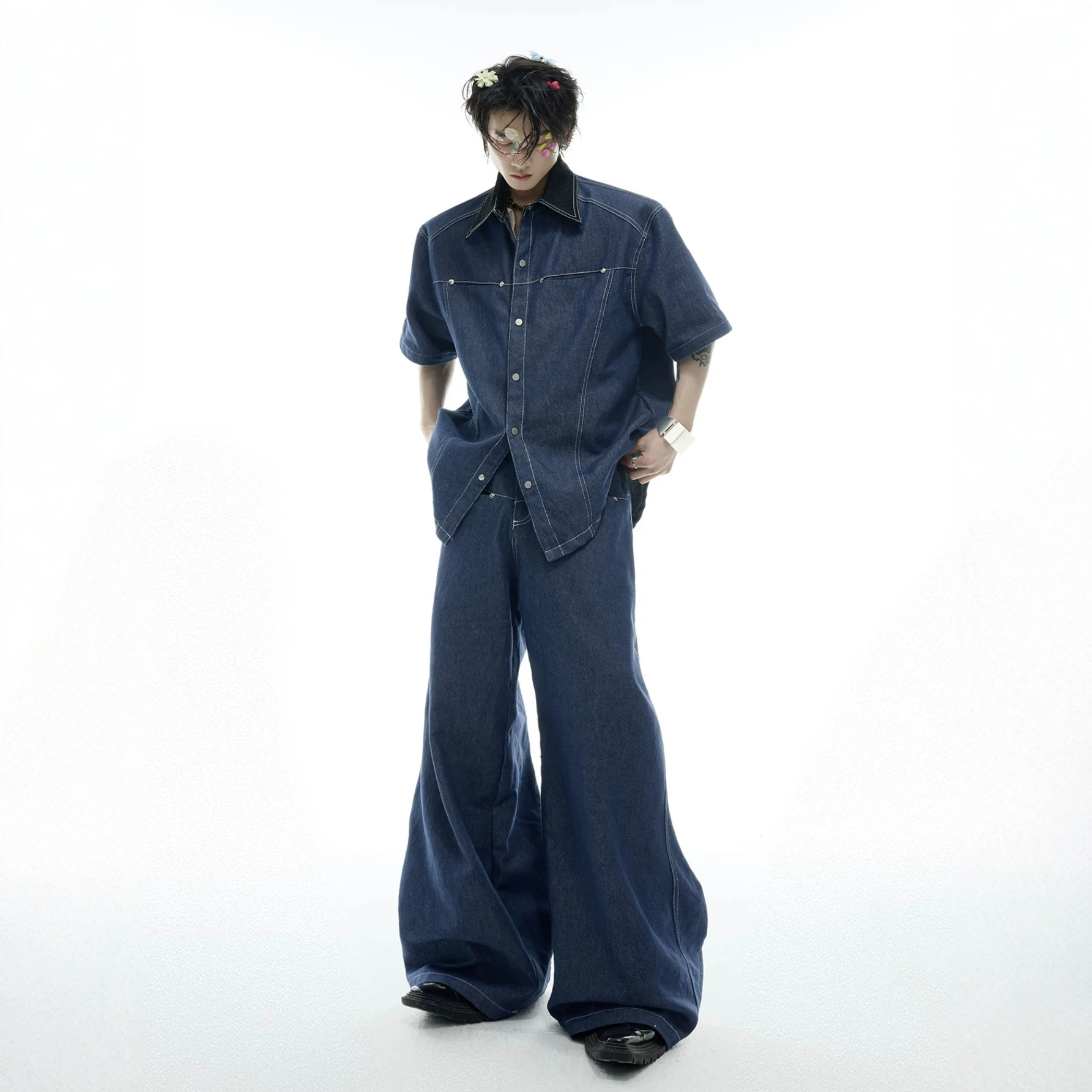 Men'S Fashion Jeans - Summer Men's Denim Matching Set American