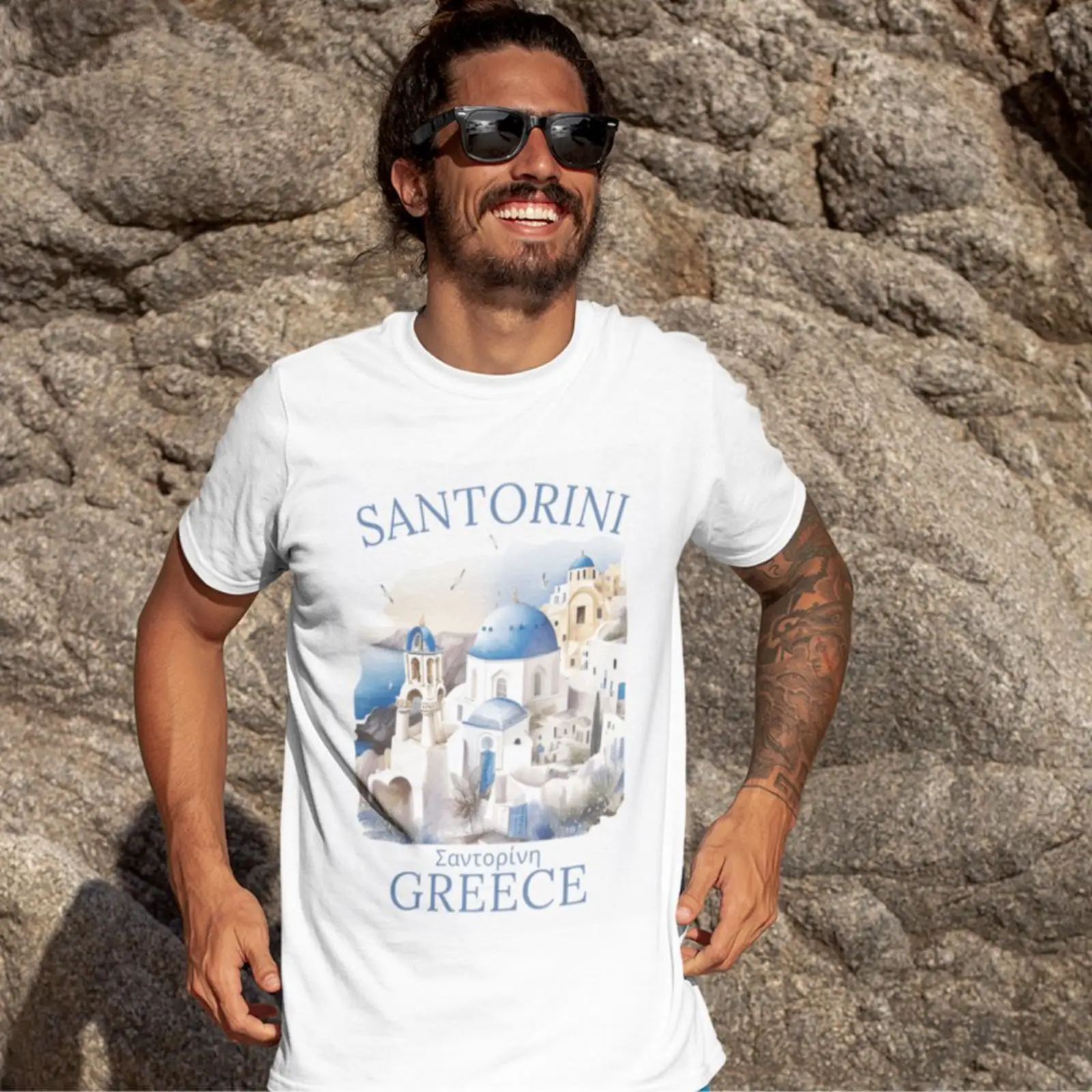 Men'S Fashion Greece - Santorini Greece Beautiful Landscape T Shirt