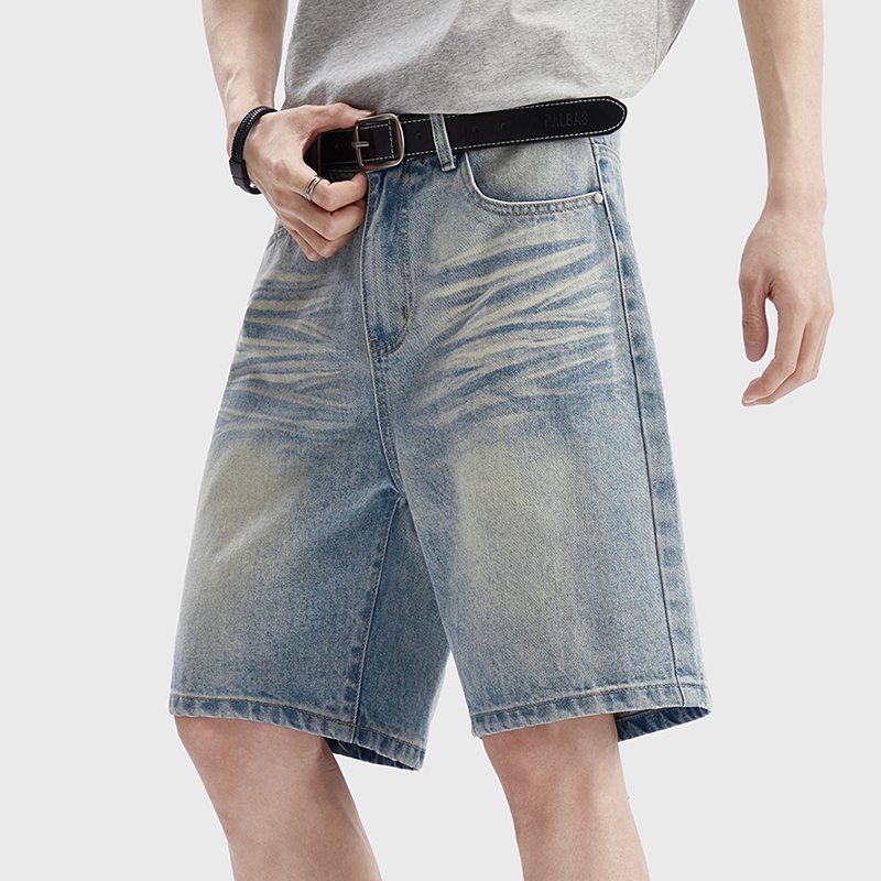 Men'S Fashion Jeans - Vintage Washed Denim Shorts Men's Loose