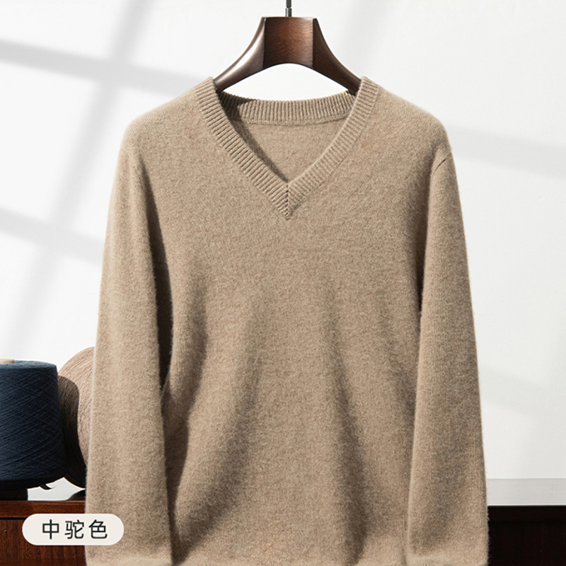 Thickened Cashmere Sweater Men - огляд і ціна Men'S Fashion V Neck Sweater