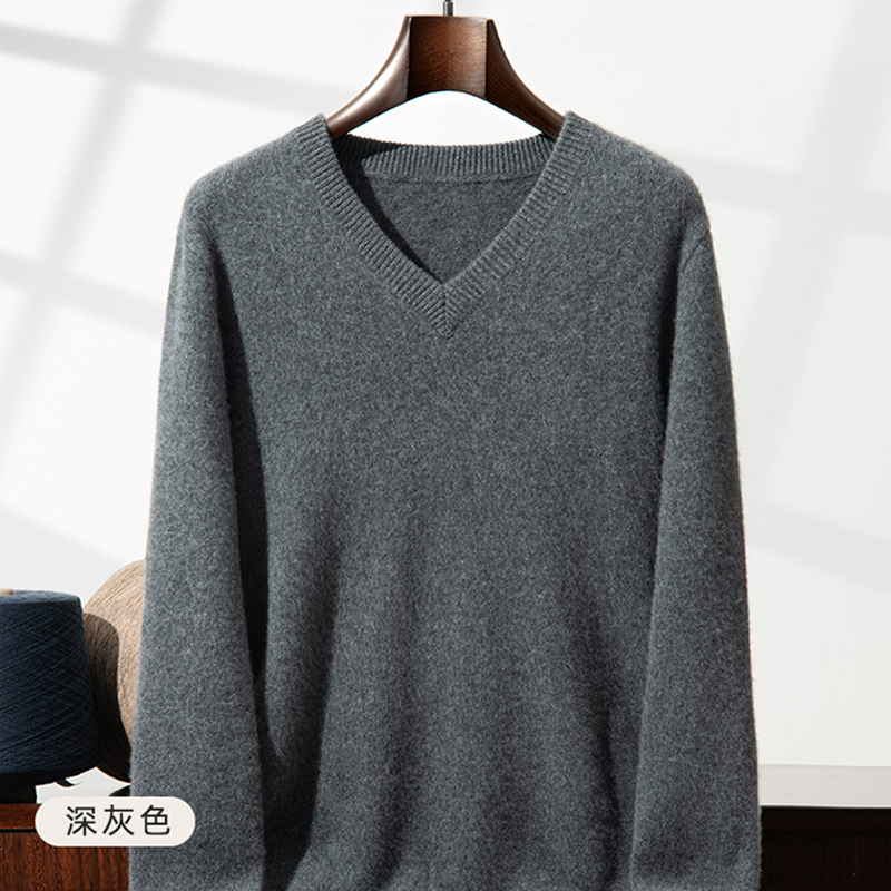 Thickened Cashmere Sweater Men - огляд і ціна Men'S Fashion V Neck Sweater