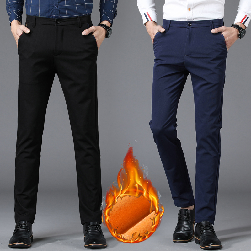 Winter New Men's Warm Thermal  - огляд і ціна Formal Trouser Stretch