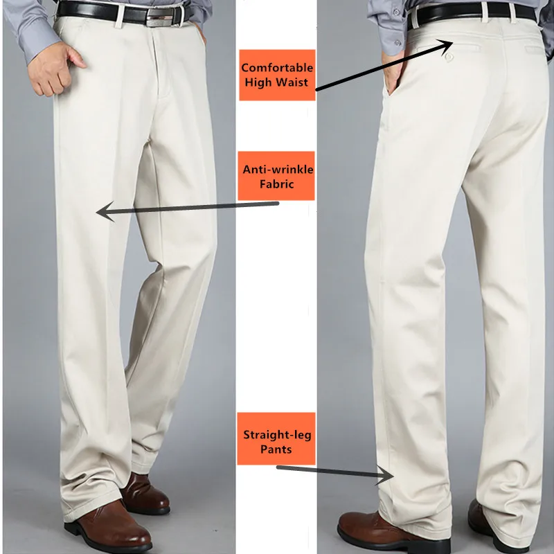 White Pants Men Office Formal  - огляд і ціна Formal Trouser Stretch