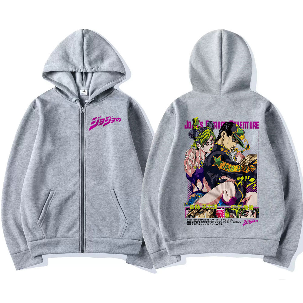 Anime Jojo Bizarre Adventure Z - огляд і ціна Men'S Fashion Zipper Hoodie