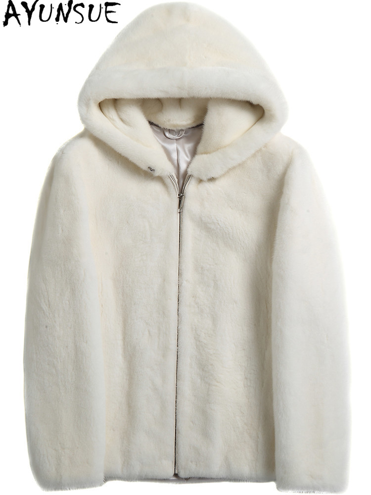 AYUSNUE Natural Mink Coat Men  - огляд і ціна Men'S Fashion Zipper Hoodie