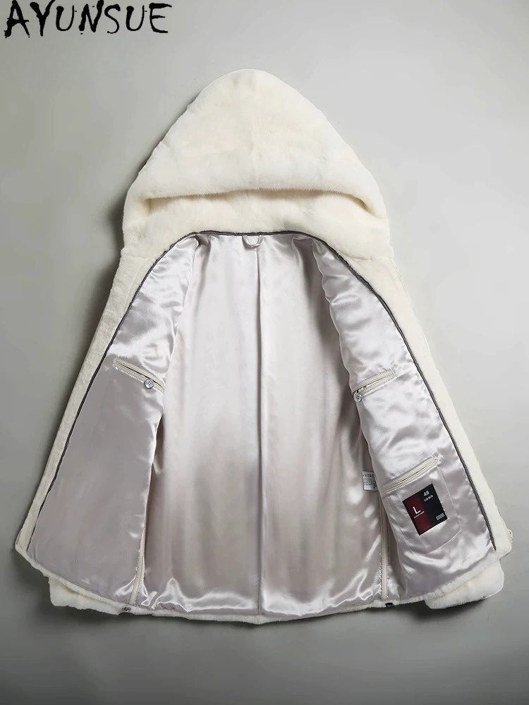 AYUSNUE Natural Mink Coat Men  - огляд і ціна Men'S Fashion Zipper Hoodie