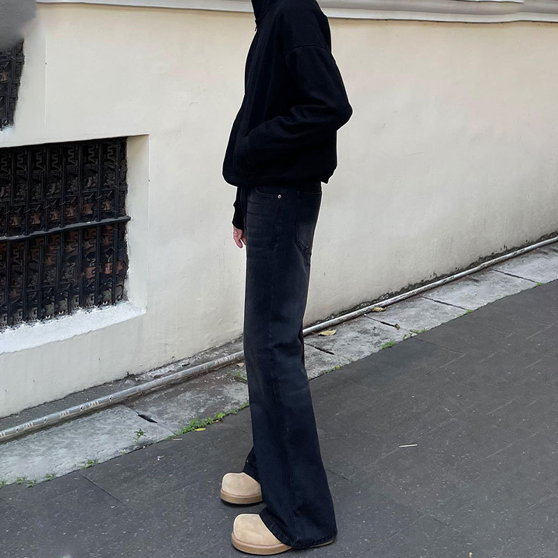 Men Black Solid Color Straight - огляд і ціна Men'S Fashion Jeans And Boots