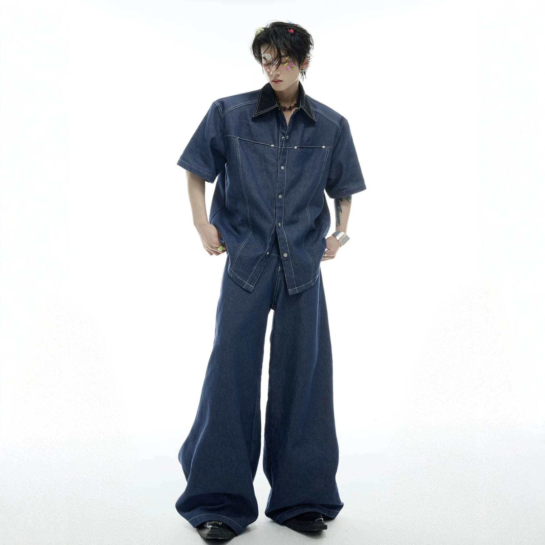 Summer Men's Denim Matching Se - огляд і ціна Men'S Fashion Jeans