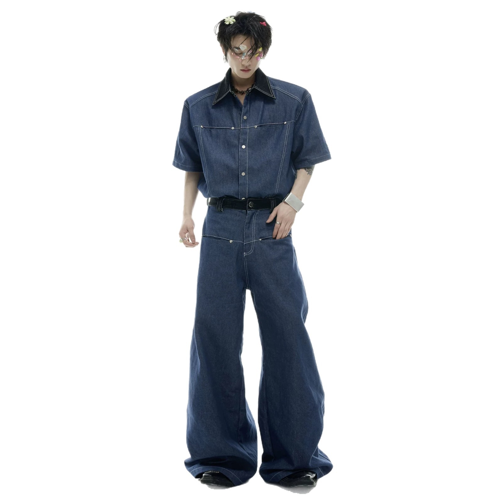 Summer Men's Denim Matching Se - огляд і ціна Men'S Fashion Jeans
