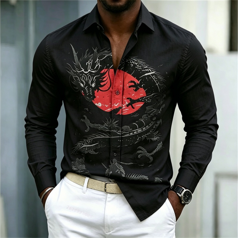2026 New Men's Shirt White Bla - огляд і ціна Mens Fashion Summer