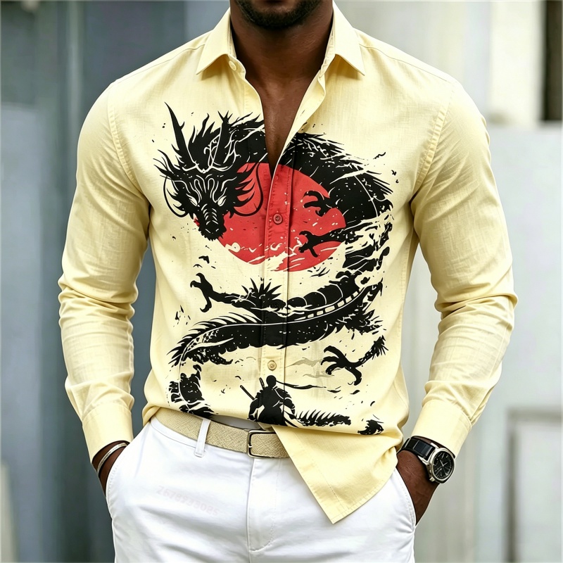 2026 New Men's Shirt White Bla - огляд і ціна Mens Fashion Summer