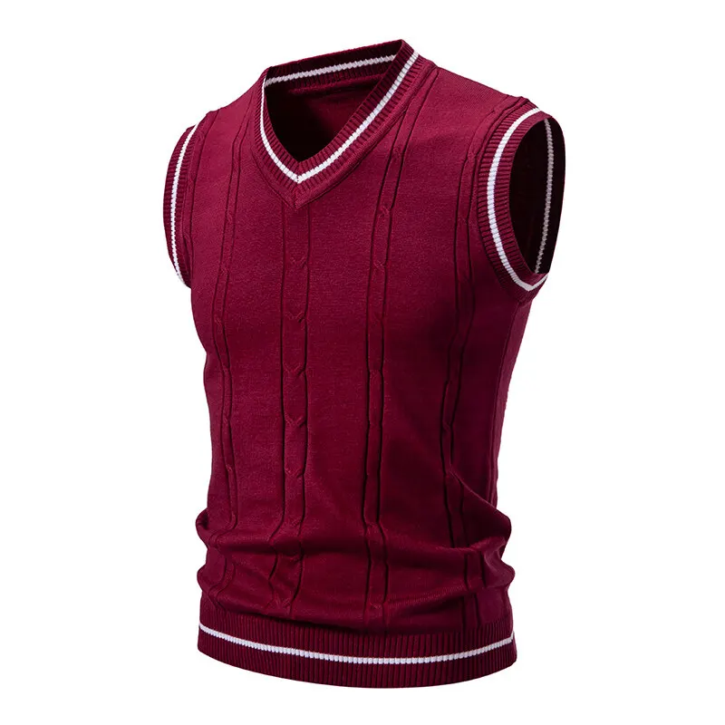 Autumn Men's V Neck Knit Vests - огляд і ціна Men'S Fashion V Neck Sweater