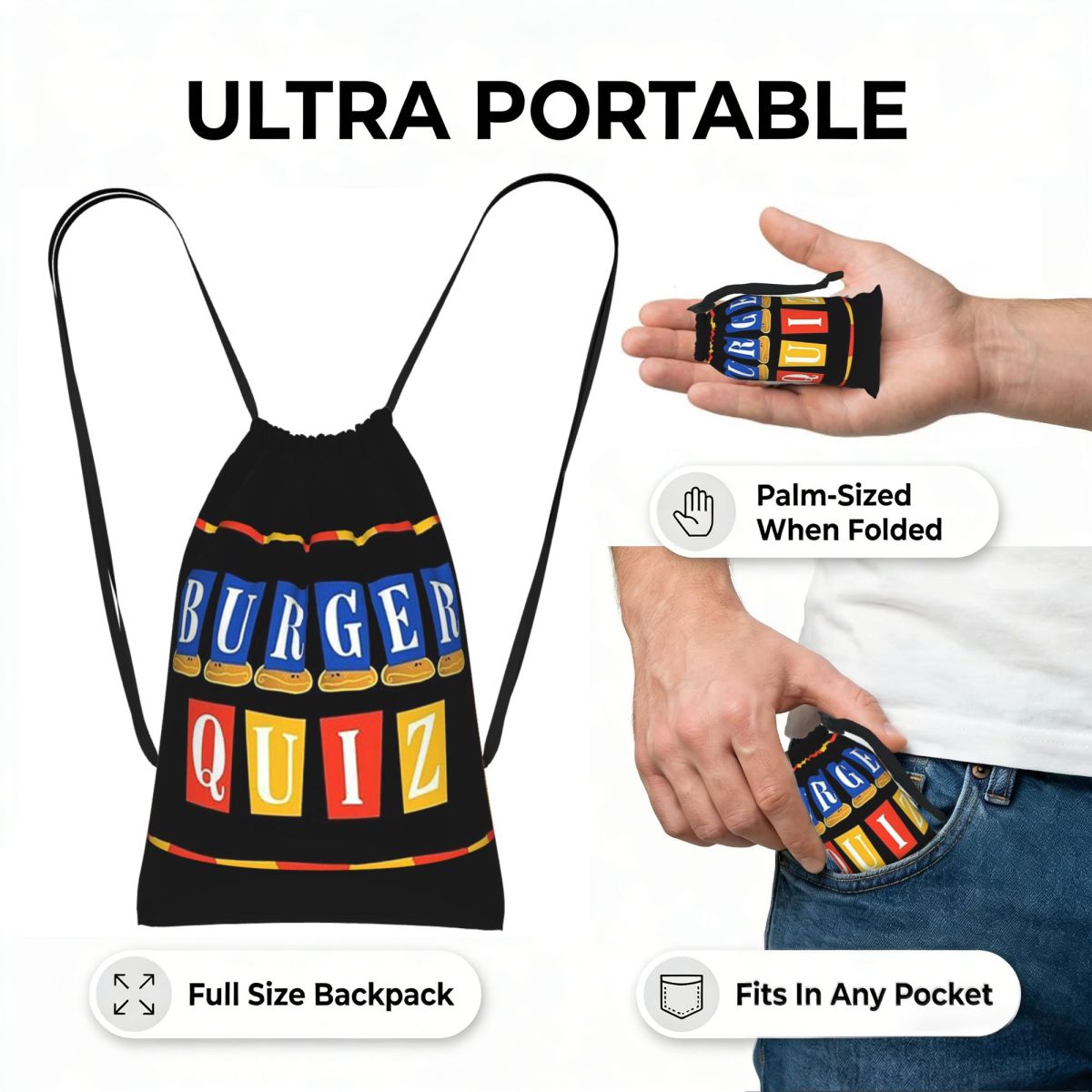 Burger Quiz New Logo Backpacks - огляд і ціна Men'S Fashion Quiz