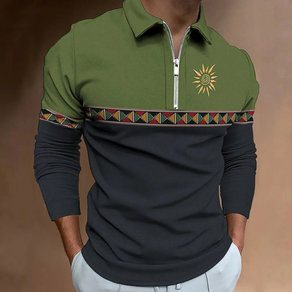Mens Polo Shirts Retro Color B - огляд і ціна Men'S Fashion Golf Clothing