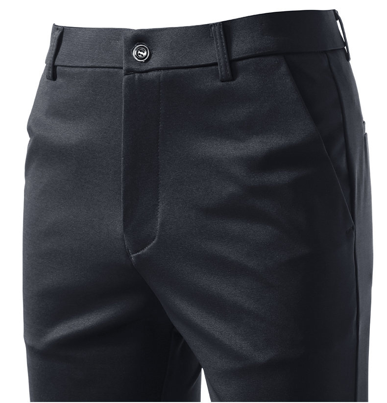 Solid Black Men Comfort Stretc - огляд і ціна Formal Trouser Stretch