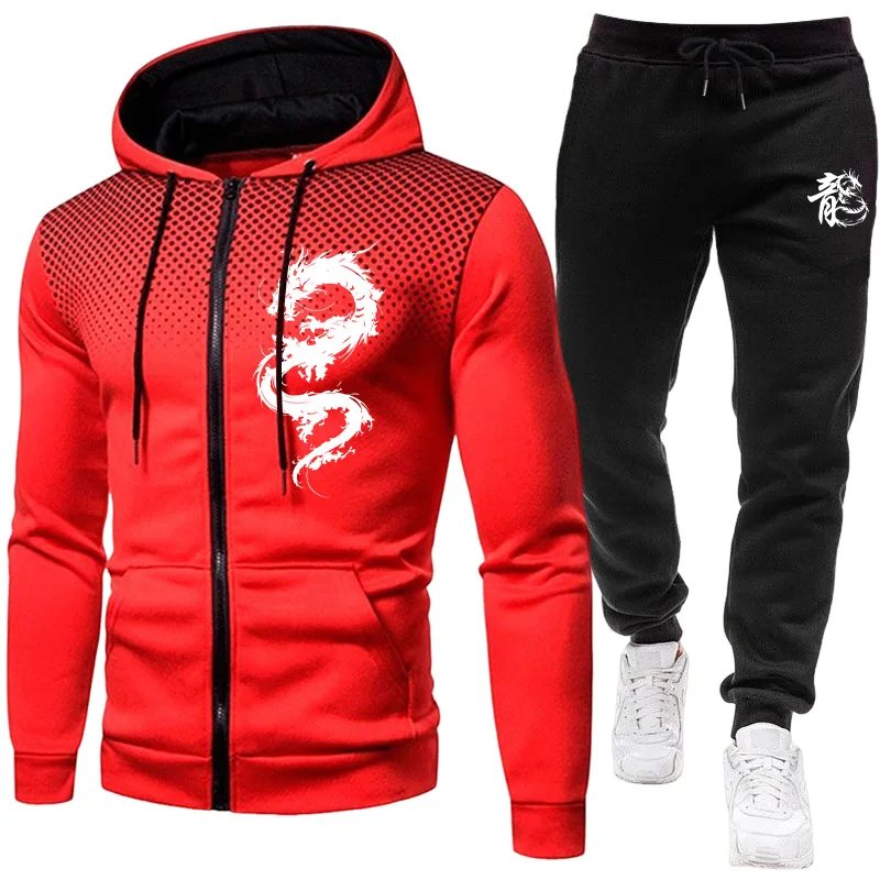 Men's Paris Dragon Pattern Fas - огляд і ціна Men'S Fashion Zipper Hoodie
