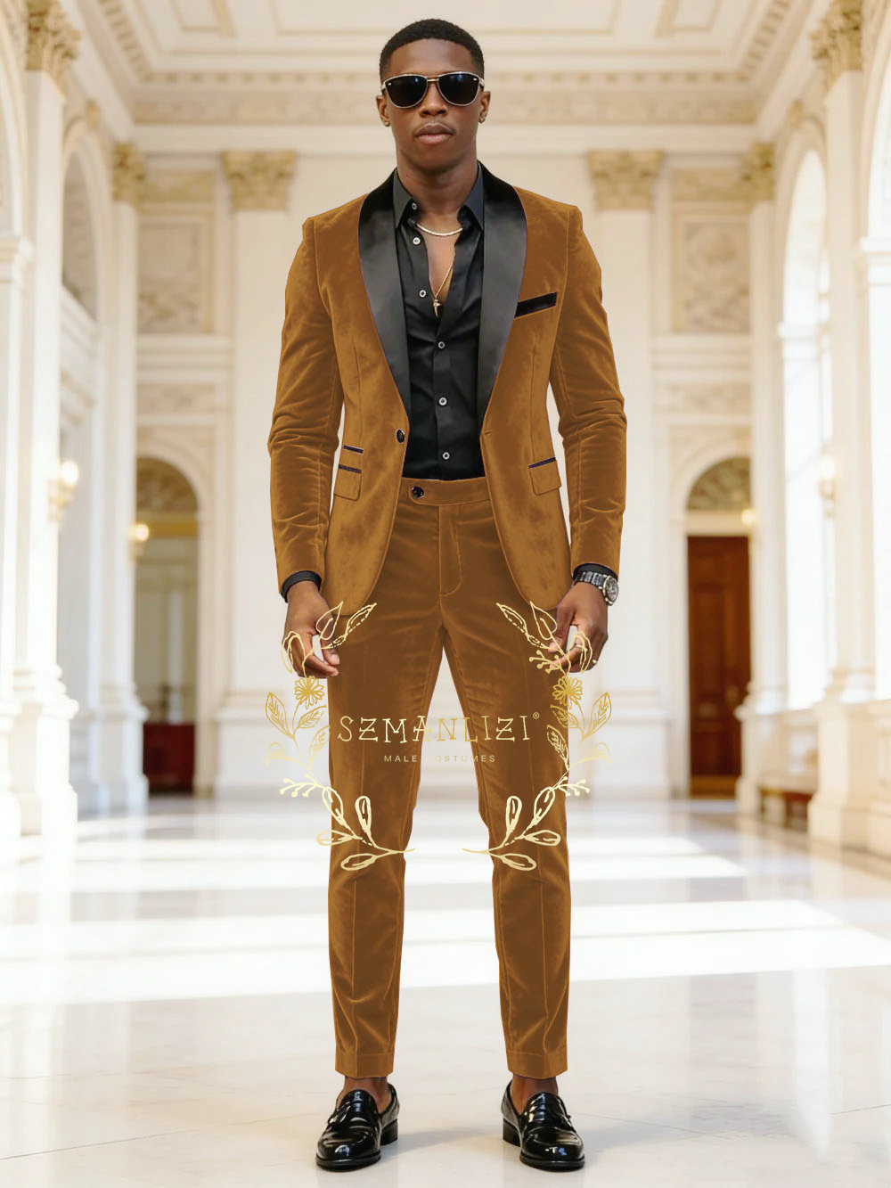 Dark Grey Velvet 2 Pieces Men  - огляд і ціна Mens Fashion Dark Grey Pants