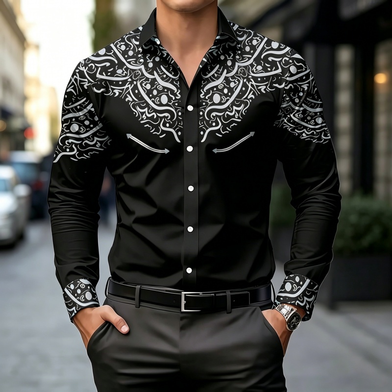 Black and White Contrast Print - огляд і ціна Mens Fashion Summer