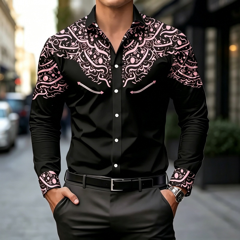 Black and White Contrast Print - огляд і ціна Mens Fashion Summer