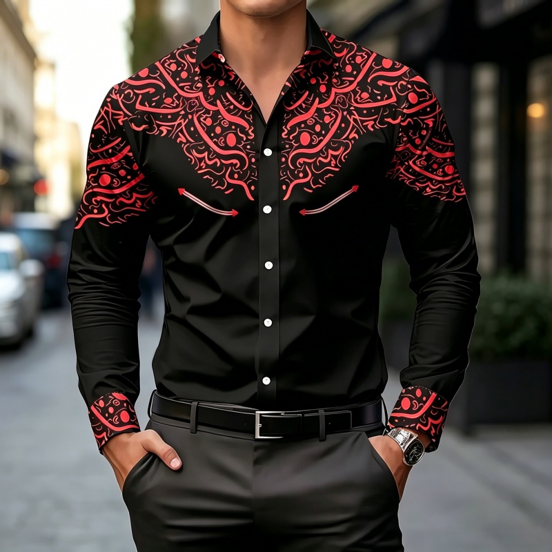 Black and White Contrast Print - огляд і ціна Mens Fashion Summer