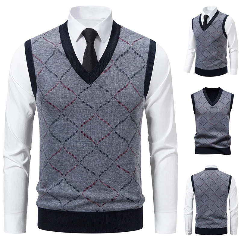 Men's 2026 V-neck Knitted Swea - огляд і ціна Men'S Fashion V Neck Sweater