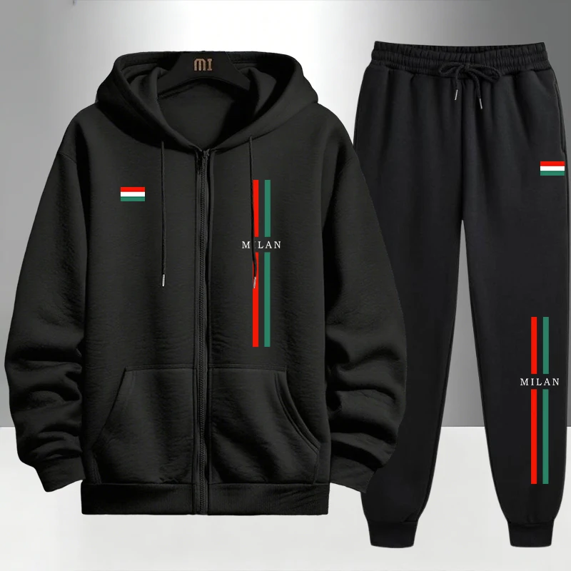 2026 Italy Printed Men's Set Z - огляд і ціна Men'S Fashion Zipper Hoodie