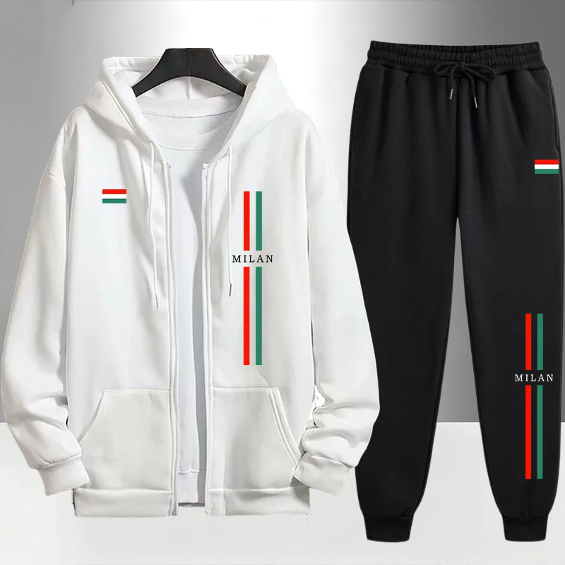 2026 Italy Printed Men's Set Z - огляд і ціна Men'S Fashion Zipper Hoodie