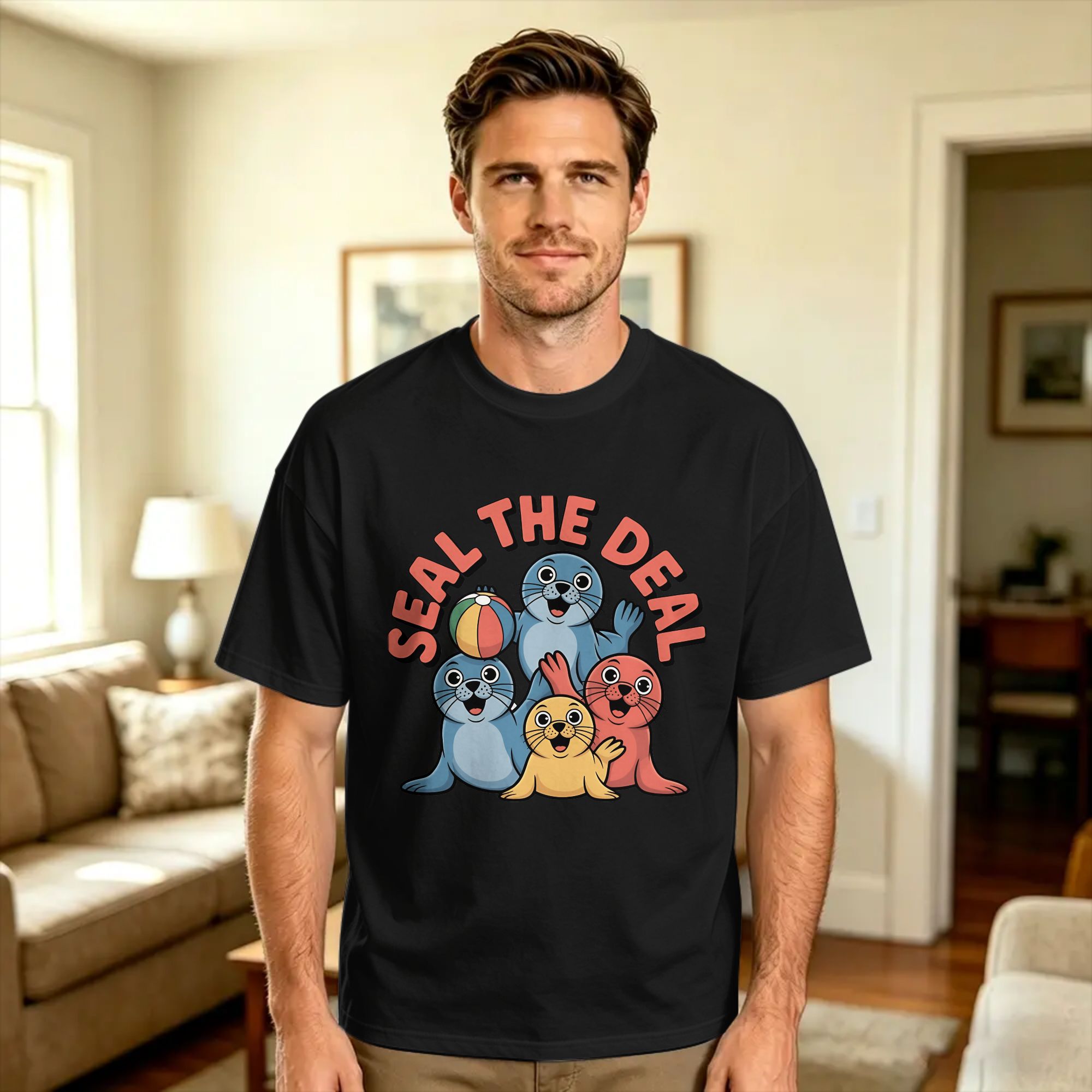 Vintage T Shirt Beach Seal the - огляд і ціна Men'S Fashion Deals