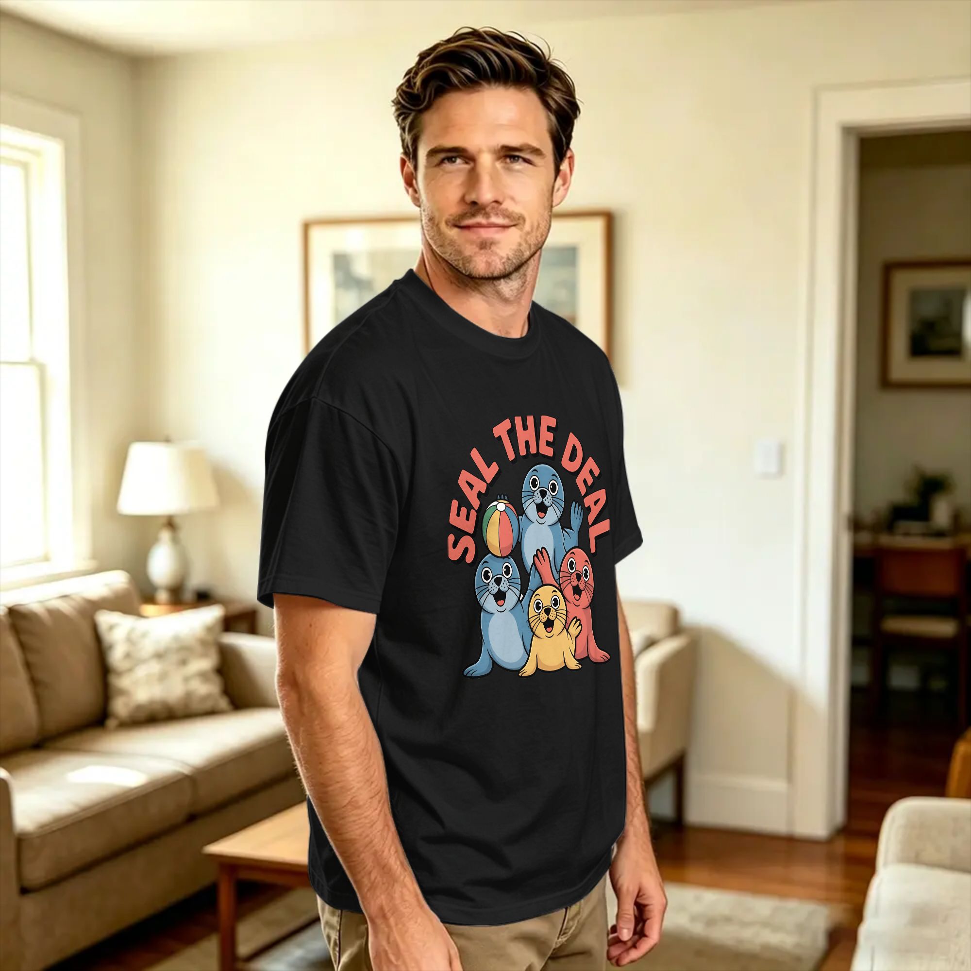 Vintage T Shirt Beach Seal the - огляд і ціна Men'S Fashion Deals