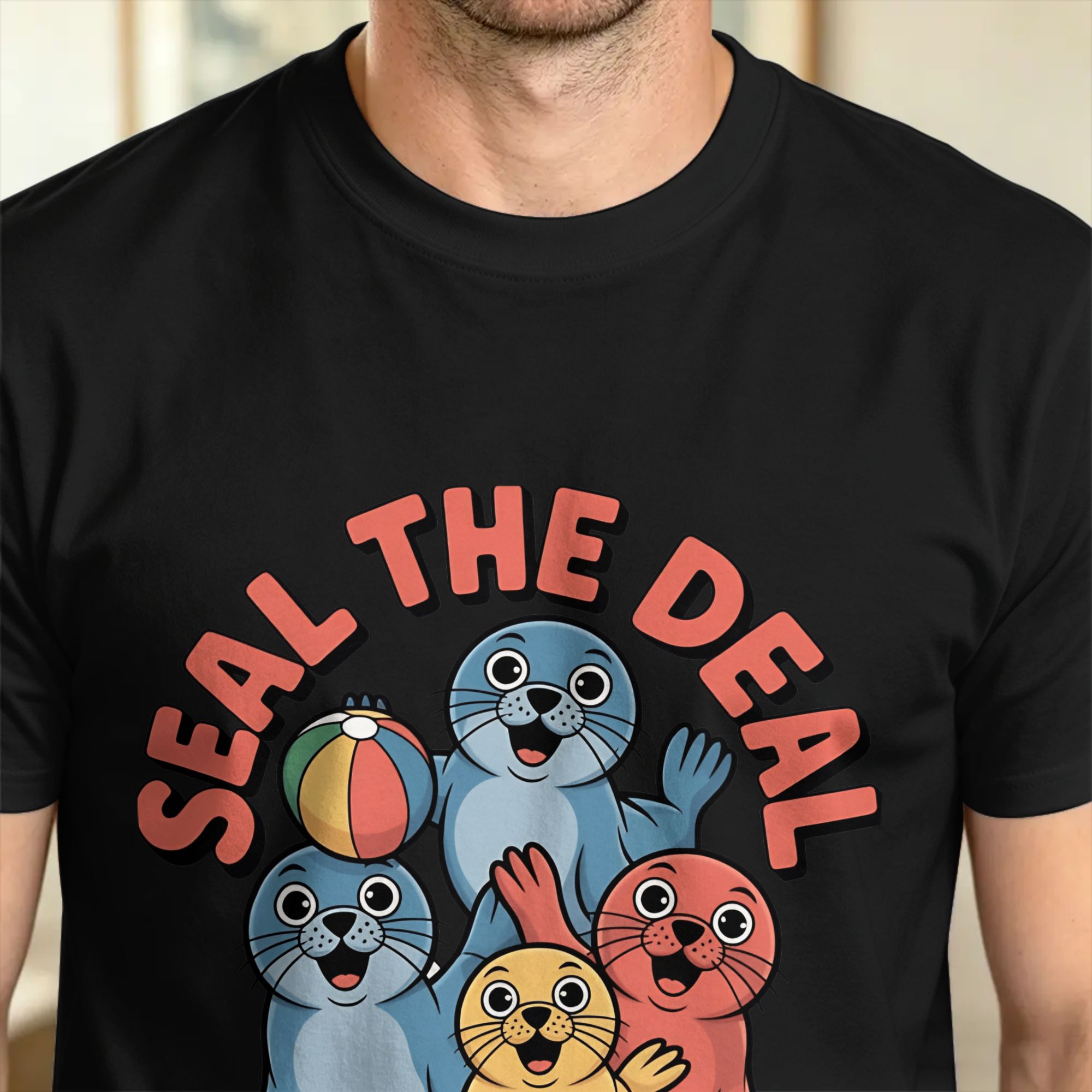 Vintage T Shirt Beach Seal the - огляд і ціна Men'S Fashion Deals
