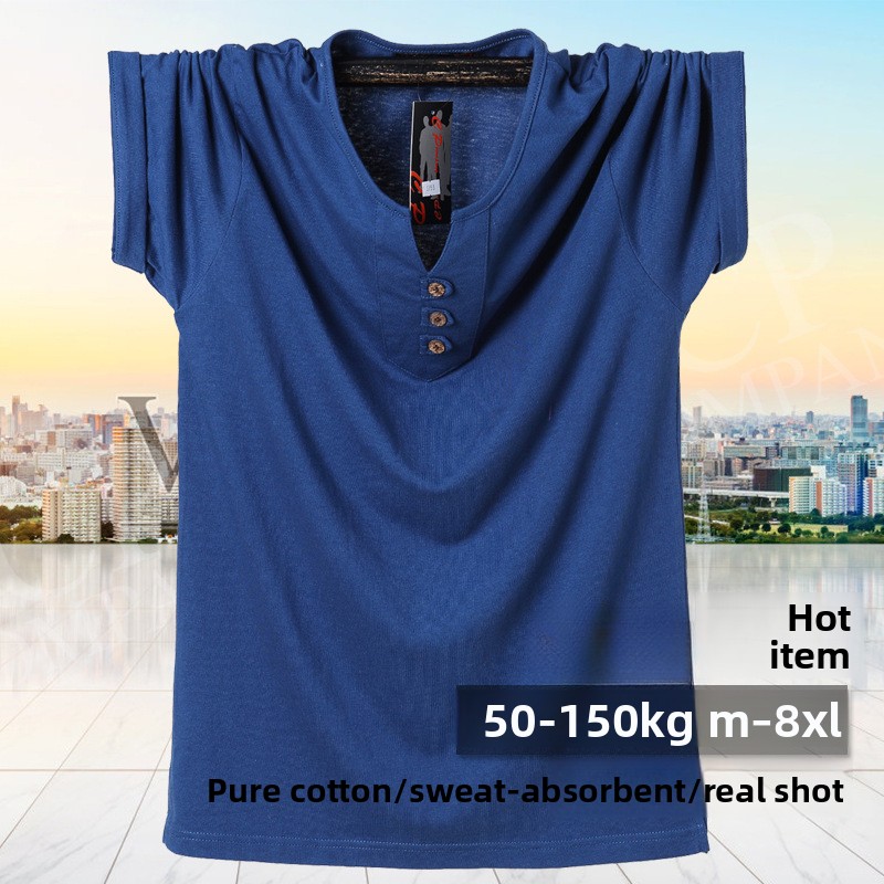 QICHE Heavy Cotton V Neck Tee  - огляд і ціна Men'S Fashion For Big Guys