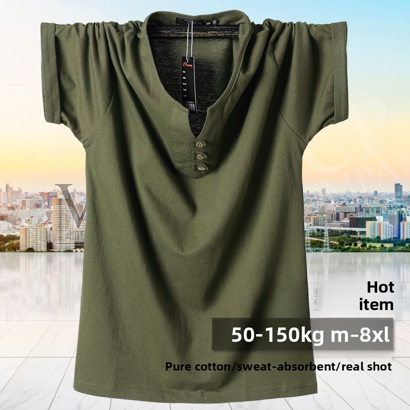 QICHE Heavy Cotton V Neck Tee  - огляд і ціна Men'S Fashion For Big Guys