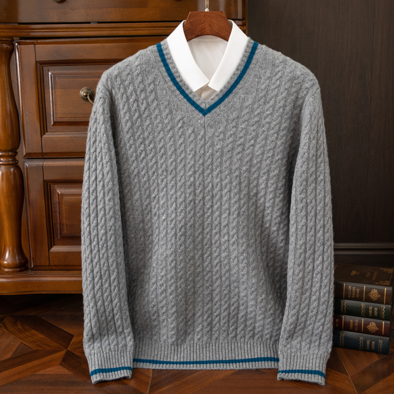 Autumn And Winter New Thickene - огляд і ціна Men'S Fashion V Neck Sweater