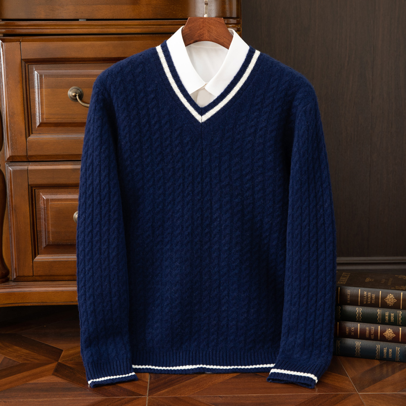 Autumn And Winter New Thickene - огляд і ціна Men'S Fashion V Neck Sweater