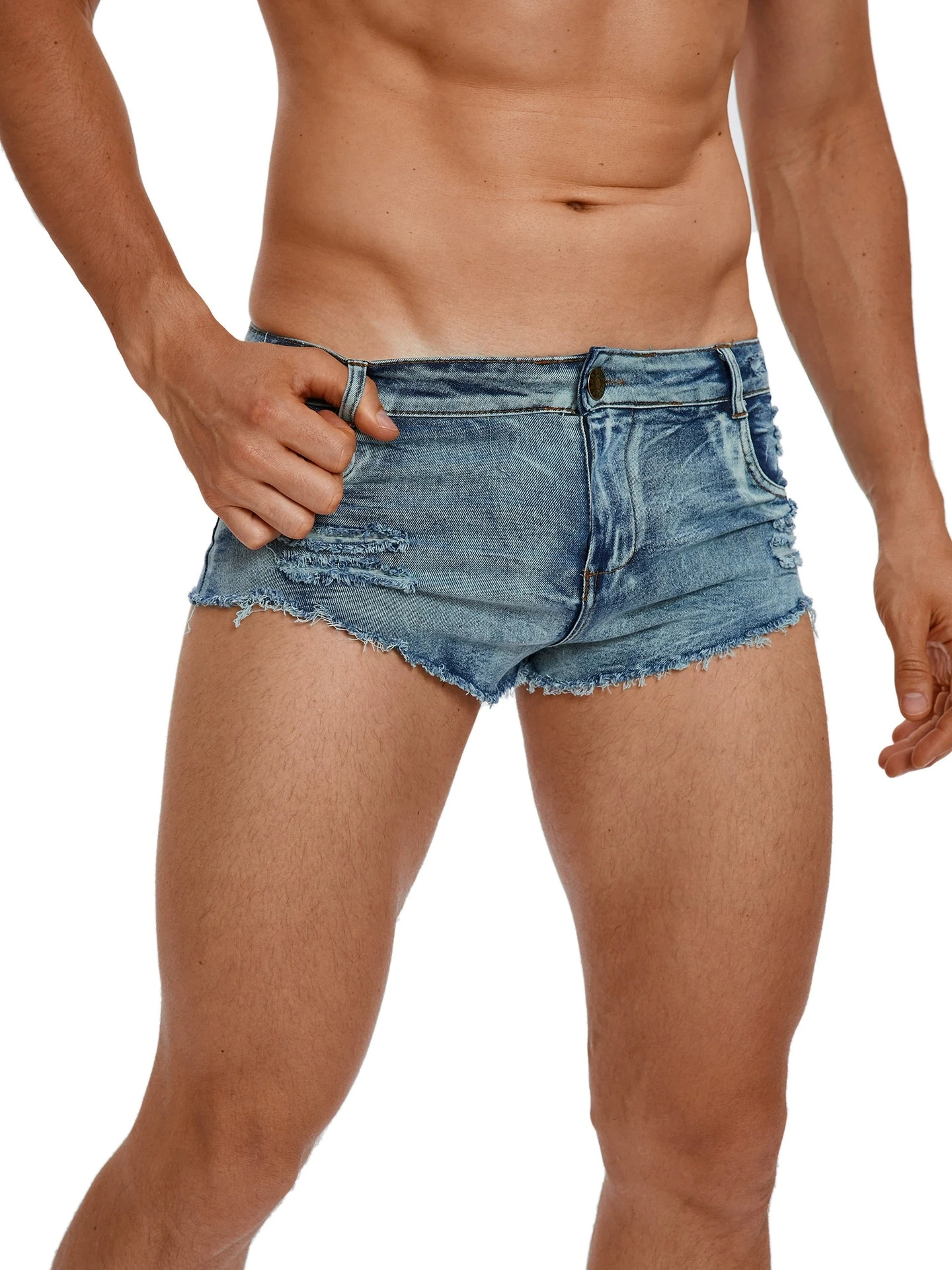 Men's Low Waist Jeans Shorts F - огляд і ціна Men'S Fashion Jeans