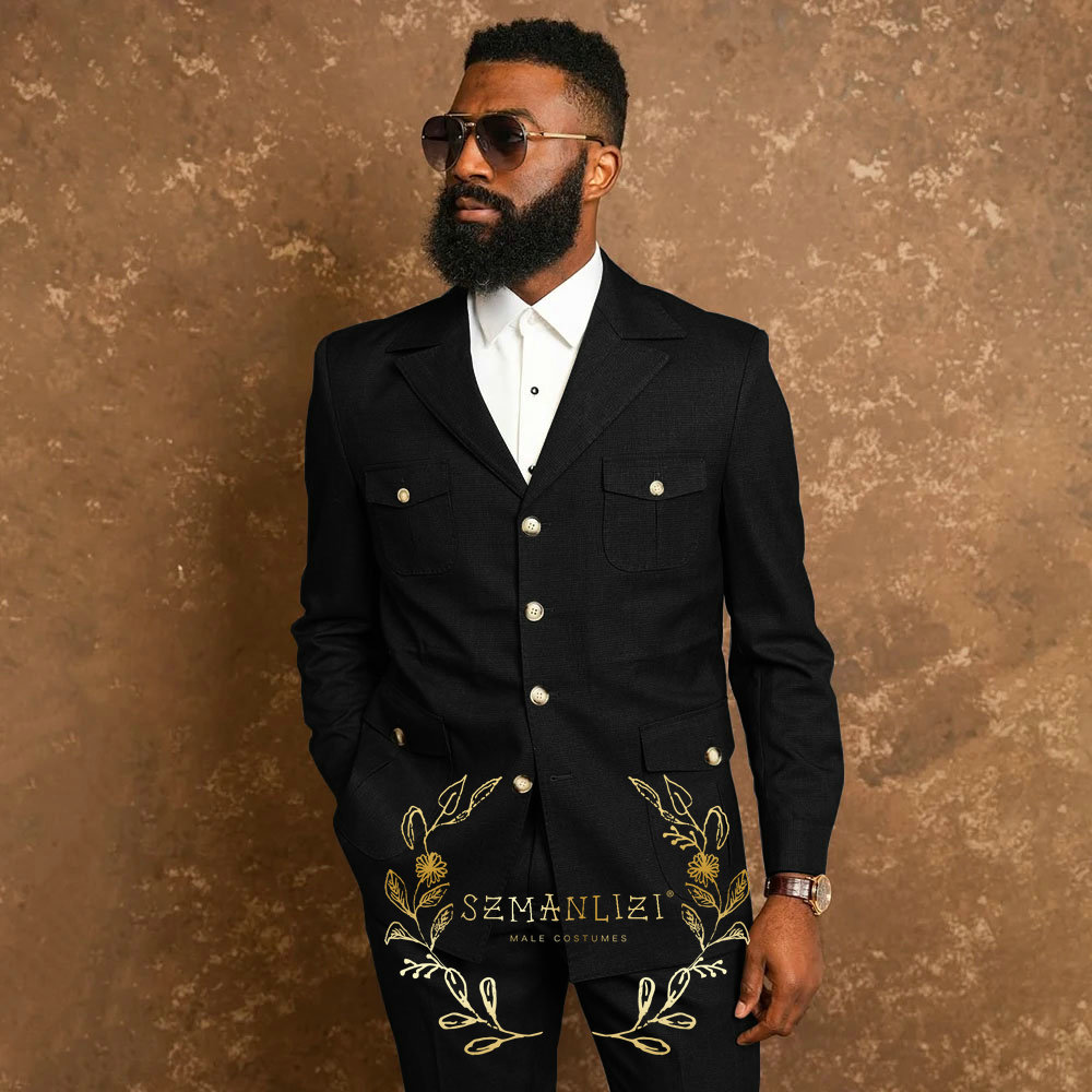 Affrican Dark Grey Men's Suits - огляд і ціна Mens Fashion Dark Grey Pants